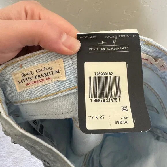 Levis Ribcage Straight Ankle Jeans 27 X 27 Light Wash Distressed Womens - Picture 8 of 12